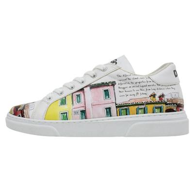 Sneaker DOGO "Ace Low-Top Sneaker Burano Island Damen Sneaker", Damen, Gr. 41, Normalschaft, weiß, Lederimitat, Schuhe Sneaker, Handgefertigt
