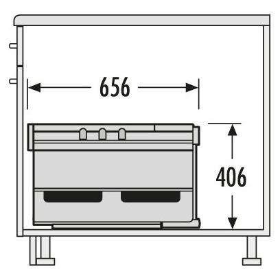 Hailo 3646231 Abfallsammler Rondo 90.3/40 P für Diagonal-Eckspülenschränke ab 900 mm Breite (40 l) (3646231)