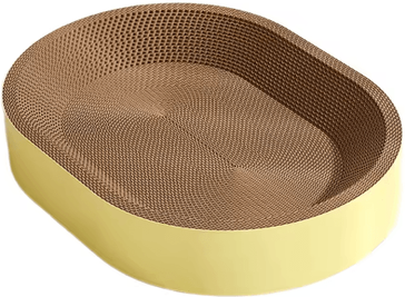 Inspire Picks CozyOval Cardboard Cat Scratcher Bed & Lounge Nest xl Yellow