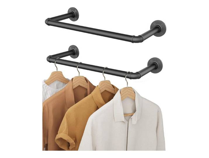LuxusKollektion Kleiderstange Industrierohr Kleiderstange Set 2er 49cm wandmontage Retro Metall (1 St)