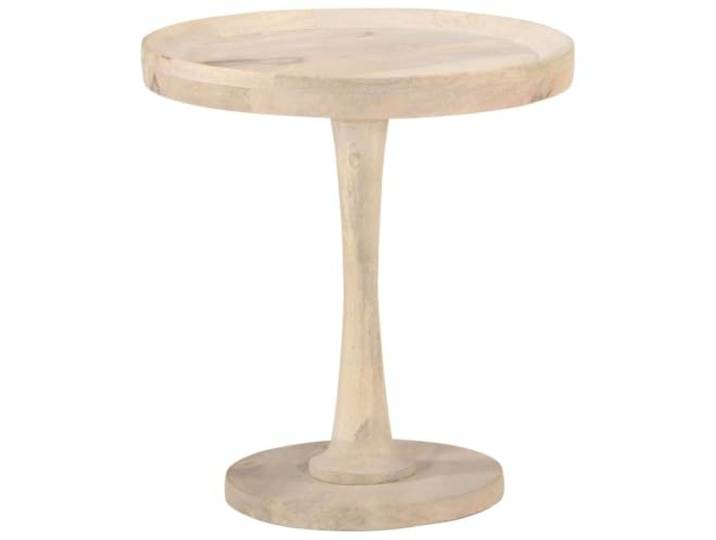 Beistelltisch, rund, Ø 50 x 55 cm, Mangoholz massiv Natürliche Bleichung, handgefertigt, tropisches Hartholz, Couchtisch oder Telefonständer