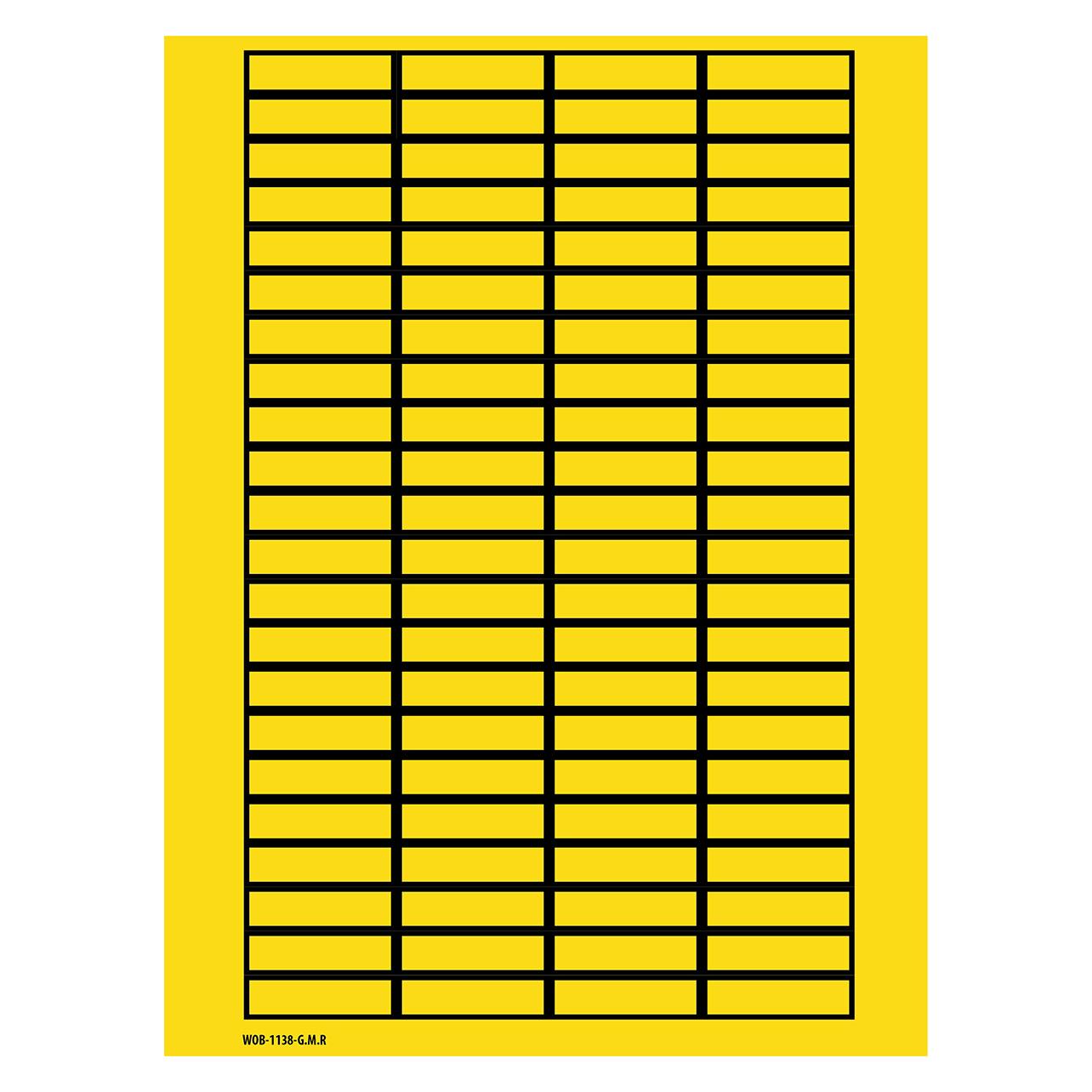 Brady B-500, WOB-1138-G.M.R., BESCHRIFTBARE Etiketten, Vinylgewebe, Gelb mit schwarzem Rand, 11 x (WOB-1138-G.M.R)