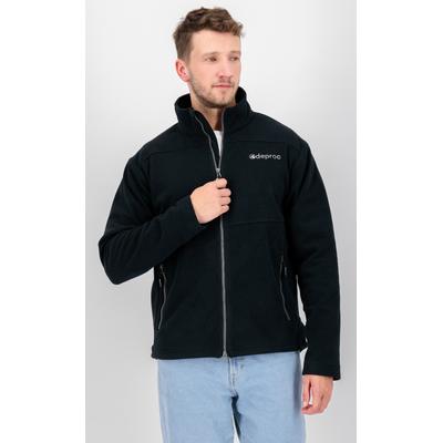 Strickfleecejacke DEPROC ACTIVE "SEWARD MN", Herren, Gr. M (50), grau (anthrazit), Fleece, 100% Polyester, normal hüftbedeckend, gerader Abschluss, Jacken, mit 2-Wege-Reißverschluss