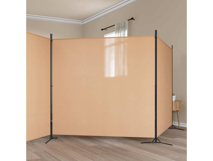 vidaXL 4-Panel Room Divider Beige 698 x 180 cm Stoff