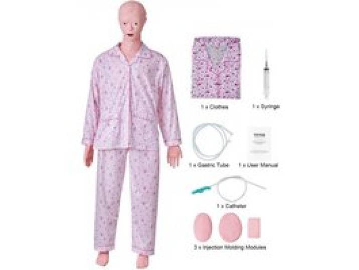 VEVOR Mannequin de Soins Infirmiers Femme Mannequin de Soins aux Patients 153 cm de Haut Mannequin de Formation pour Infirmiers en PVC Simulation Réaliste Enseignement Médical Stagiaire École Hôpital