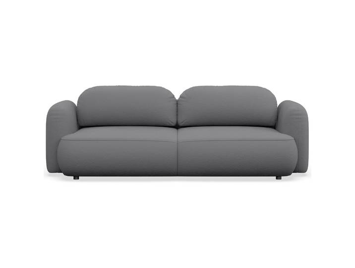 Dreisitziges ausklappbares Sofa Tvoya in grauem Chenille