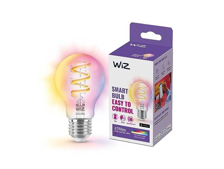 WiZ\, ampoule connectée Wi-Fi couleur\, équivalent 40W\, format sphérique\, culot E27\, fonctionne avec Alexa\, Google Assistant