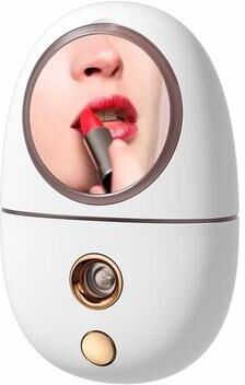 United Portable Makeup Mirror Facial Mist Spray Moisturizing Device Pink white