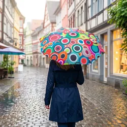REMEMBER Taschen - Regenschirm "Rondo" - geöffnet L 58cm, Ø 100 cm - Bunter Regenschirm