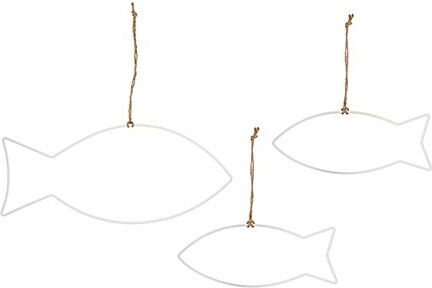 Metallformen "Fisch", weiß, 24–34,5 cm, 3 Stück