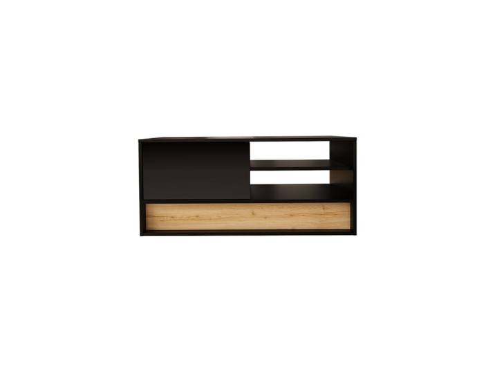 Table basse effet bois Noir