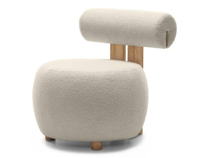 ANGEBOT Beige Designer-Sessel HANNA, Eiche II. Qualität
