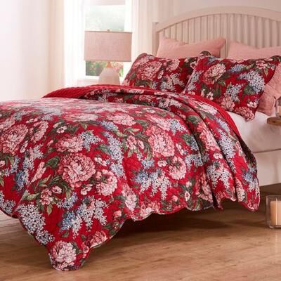 Greenland Trading Co. Millie Mini Quilt Set Red, King / Cal King, Red
