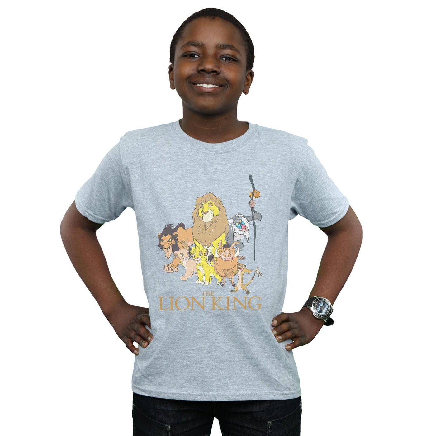 Disney Jongens The Lion King Groep T-Shirt (Sportgrijs)