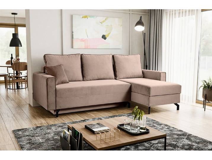freiraum Ecksofa Ecksofa >Marti< in verschiedenen Farben, Cord - 230x89x148cm (BxHxT), in altrosa, Cord - 230x89x148cm (BxHxT)