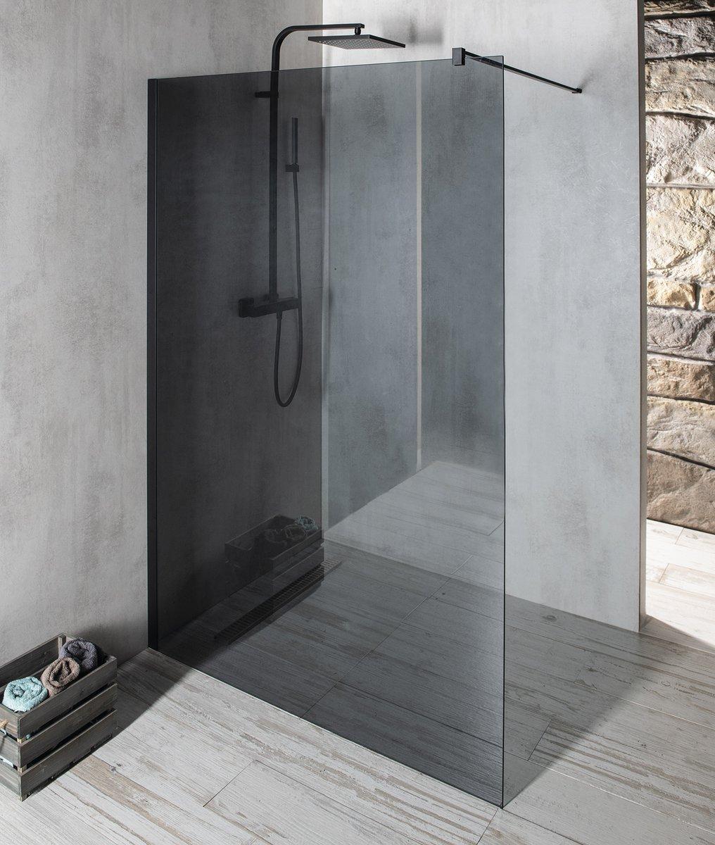 Gelco VARIO BLACK Dusch-Glasteil, Wandmontage, graues Glas, 900 mm