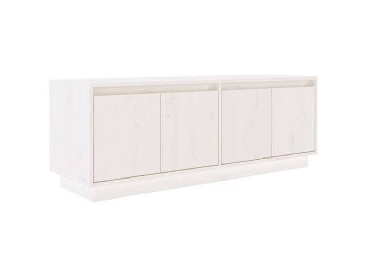 vidaXL TV Schrank Lowboard TV Möbel Tisch Board Sideboard Fernsehtisch Fernsehschrank HiFi-Schrank Weiß 110x34x40cm Massivholz Kiefer