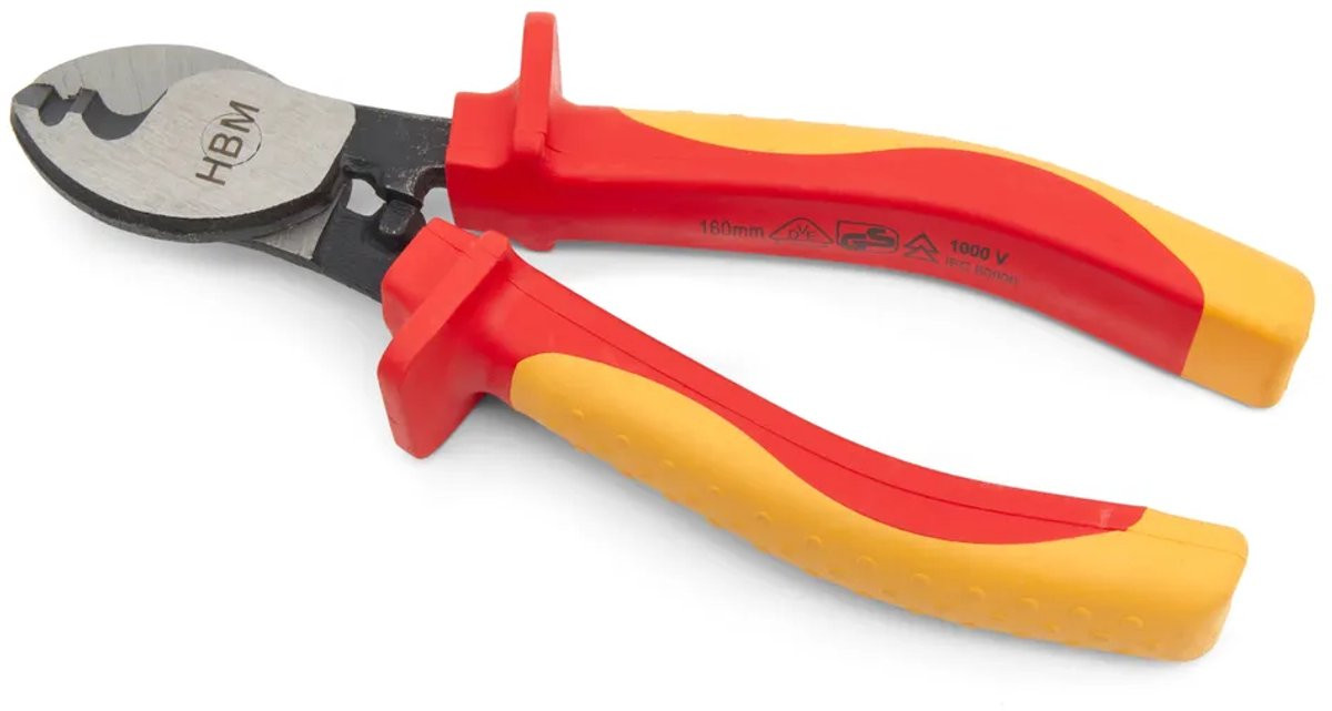 HBM Professionele VDE Kabelkniptang, Rood, Gehard Staal
