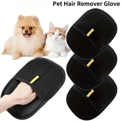 Inspire Curations Pet Grooming Gloves Hair Remover Gentle Deshedding & Cleaning Gloves For Dogs And Cats Pet Grooming Gloves Hair Remover Gentle Deshedding & Cleaning Gloves For Dogs And Cats