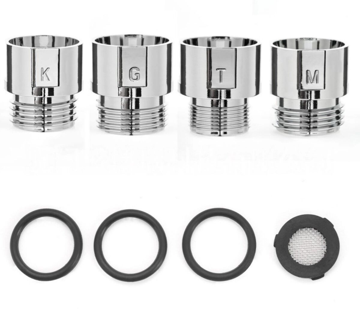 INF Duschadapter-Verbinder 4er-Pack kompatibel mit KGMT - ABS Silber Handbrause-Schlauch Adapter
