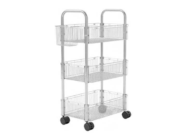 SDA287MZ Mobiler Snack- und Kosmetikwagen Badezimmer Couchtisch Aufbewahrungsregal, rollende Organizer-Box(Klein)