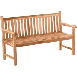 Gartenbank 3-Sitzer ca. 150 cm Naturfarben Teakholz