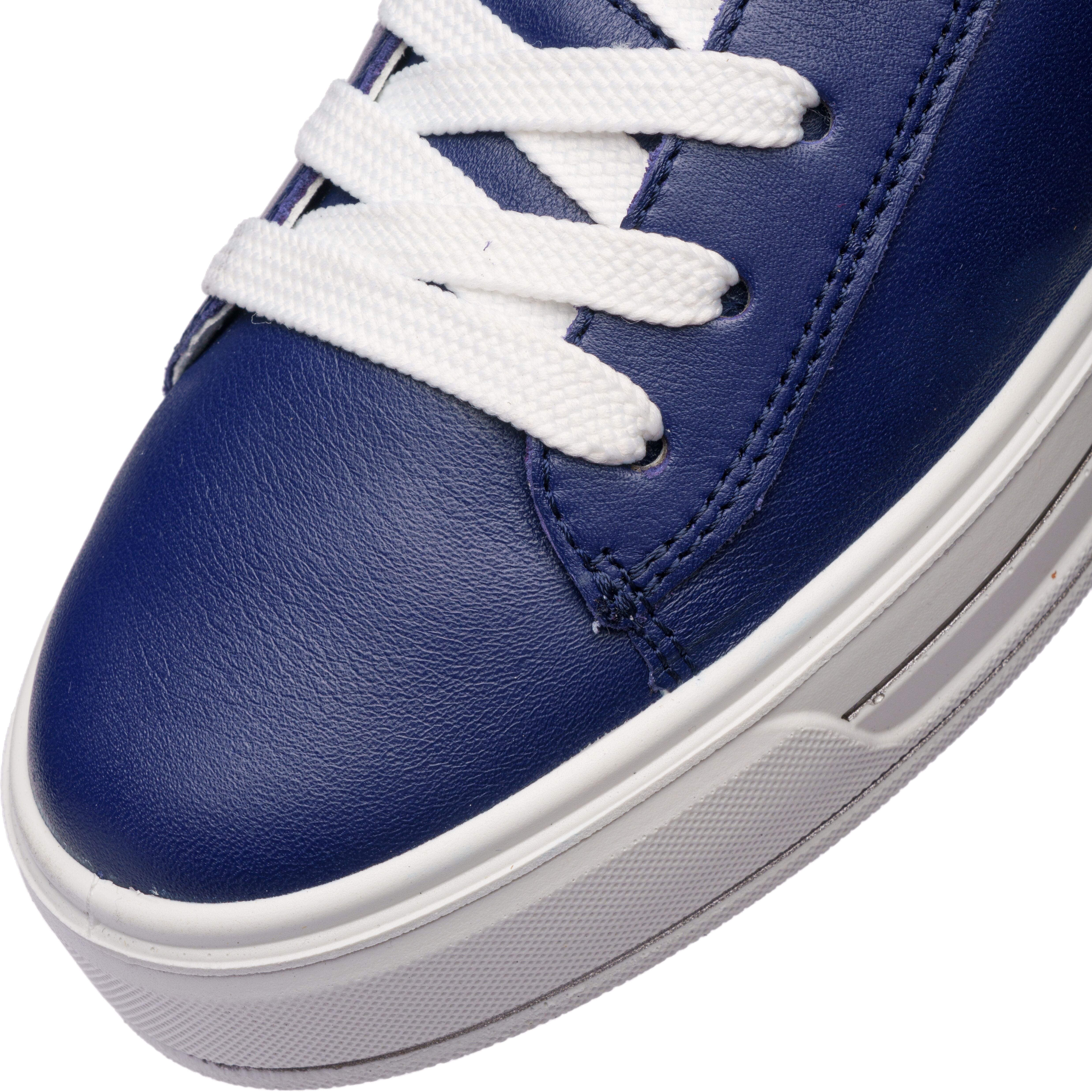 Plateausneaker ARA "CANBERRA", Damen, Gr. 6,5, blau (dunkelblau, cherry), Glattleder, unifarben mit Farbeinsatz, Schuhe Plateausneaker, Freizeitschuh, Halbschuh, Schnürschuh in Komfortweite G (= weit) dunkelblau, cherry 6,5
