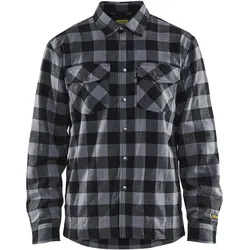 Gefüttertes Flanellhemd "3225" - 4XL - dunkelgrau/schwarz