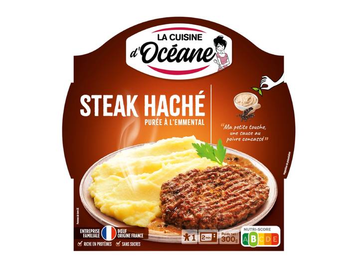 LA CUISINE D’OCEANE Purée de Pommes de Terre avec Steak de Bœuf &amp; Emmental 300 g
