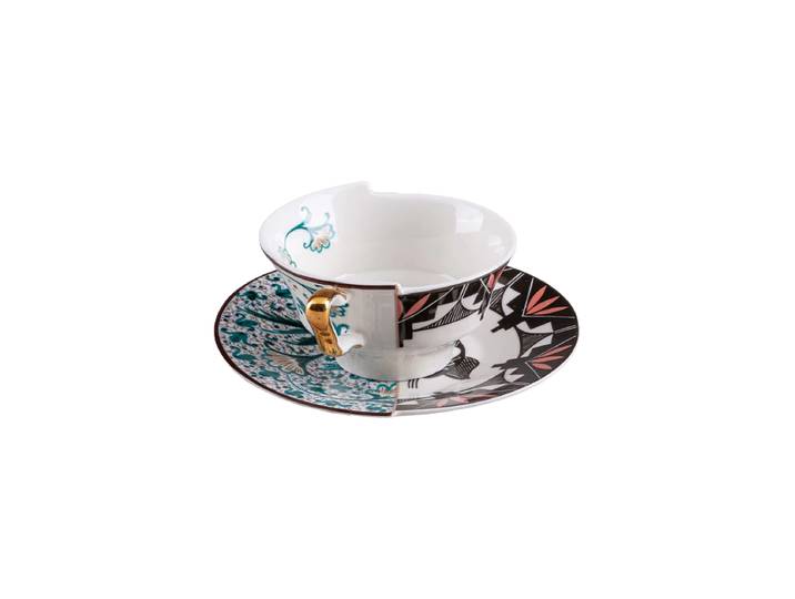 Design Tee- & Kaffee-Set „Hybrid Aspero“ aus Porzellan Multicolor Seletti
