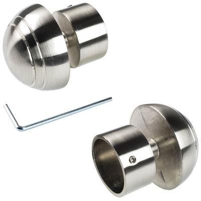 Gardinenstangen-Endstück LIEDECO, silber (edelstahlfarben), L:5,5cm Ø:2,8cm, Gardinenstangenendstücke, Gardinenstangen-Endstück, für Gardinenstange Ø 28 mm
