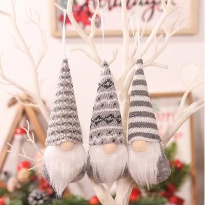 Uplift Picks 3 Piece Swedish Plush Santa Elf Christmas Ornaments gray
