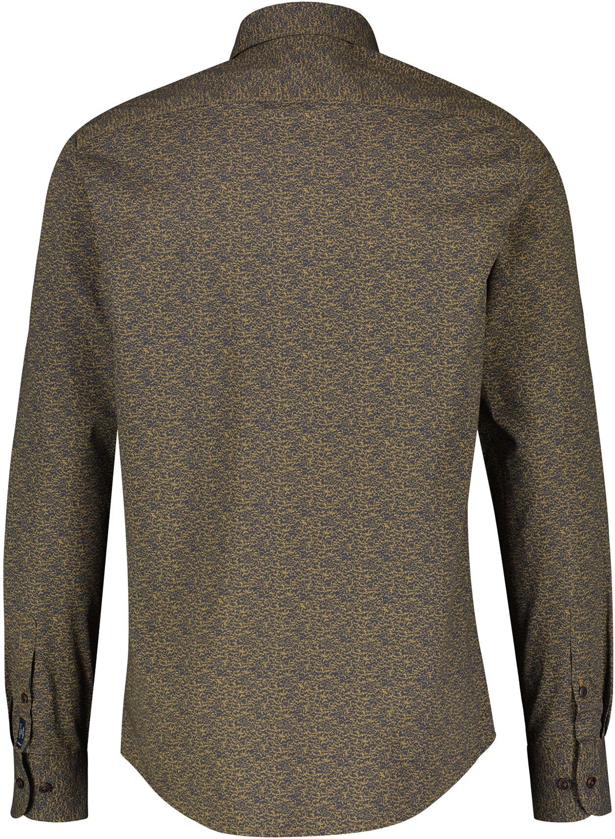 Langarmhemd LERROS "Poplinhemd mit Alloverprint", Herren, Gr. S, braun (dried tobacco), 97% Baumwolle, 3% Elasthan, Hemden Langarmhemd dried tobacco S