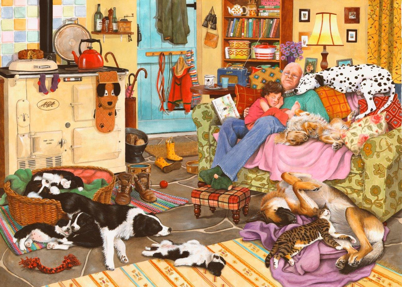 House of Puzzles Puzzel Hond die moe is 1000 stukjes