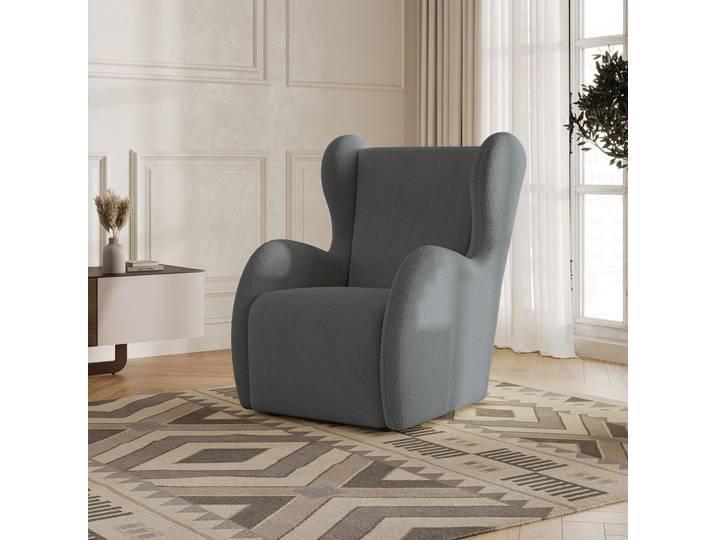 Masseno Polstersessel MASTI Q, Minimalistisch Loungesessel ergonomisch, Grau