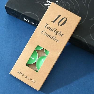 Uplift Treasures 10 Pcs Round Aluminum Tea Candles Smokeless Odorless green
