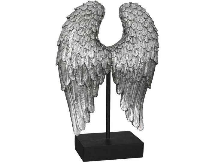 Wanddekoobjekt CASABLANCA BY GILDE Skulptur Wing , silber (silberfarben), B:21cm H:30cm T:8cm, Wanddekoobjekte, Wanddekoobjekt