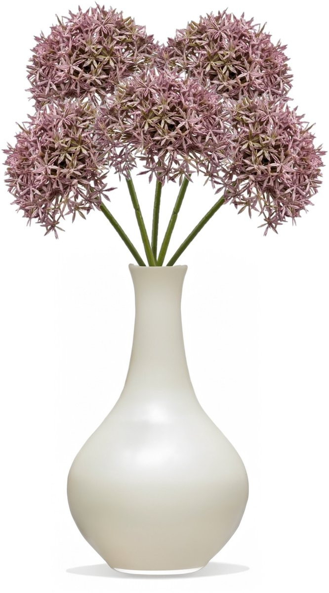 Emerald Allium Sierui kunstbloem - 4 stuks - Lila - Hoogte: 62 cm