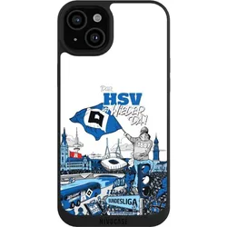 Nivocase Handyhülle für Apple iPhone 15 Plus Hülle NIVOpure Case Schwarz Aufstieg Hamburger SV Offizielles (Apple iPhone 15 Plus), Smartphone Hülle, Schwarz