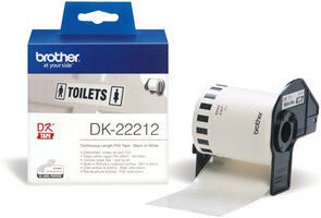 Brother Endeløs Tape, Plast 62x15,24m, Sort/hvid