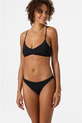 O'Neill s Saltwater Solids Huntington Bralette Bikini Top in Black, Size XS, Elastane/Polyamide