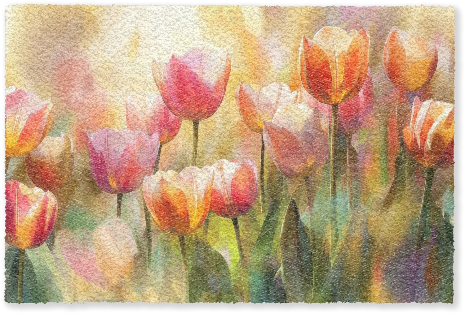 MuchoWow Deurmat Tulpen Kleurrijk B/D: 90 x 60 cm