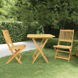 vidaXL 3-tlg. Garten-Essgruppe Klappbar Massivholz Akazie