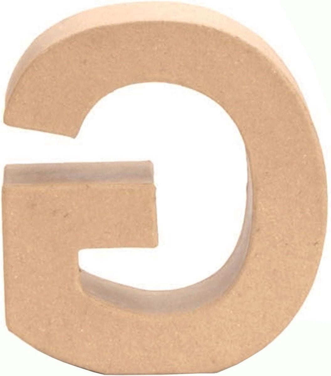 Kartonnen Letter G Bruin - Decoratieve Knutselletter voor Huisdecoratie - Hoogte: 17,5 cm