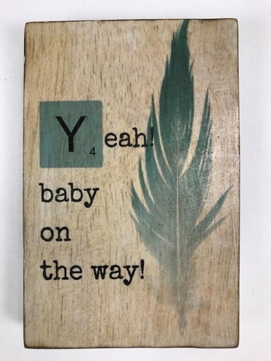 Tekstblok 10x15 cm met 2 cm dikte voor volwassenen - Y Yeah Jongen
