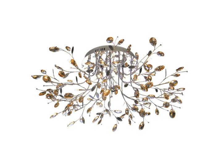 Plafonnier en verre argenté / chromé 90 cm
