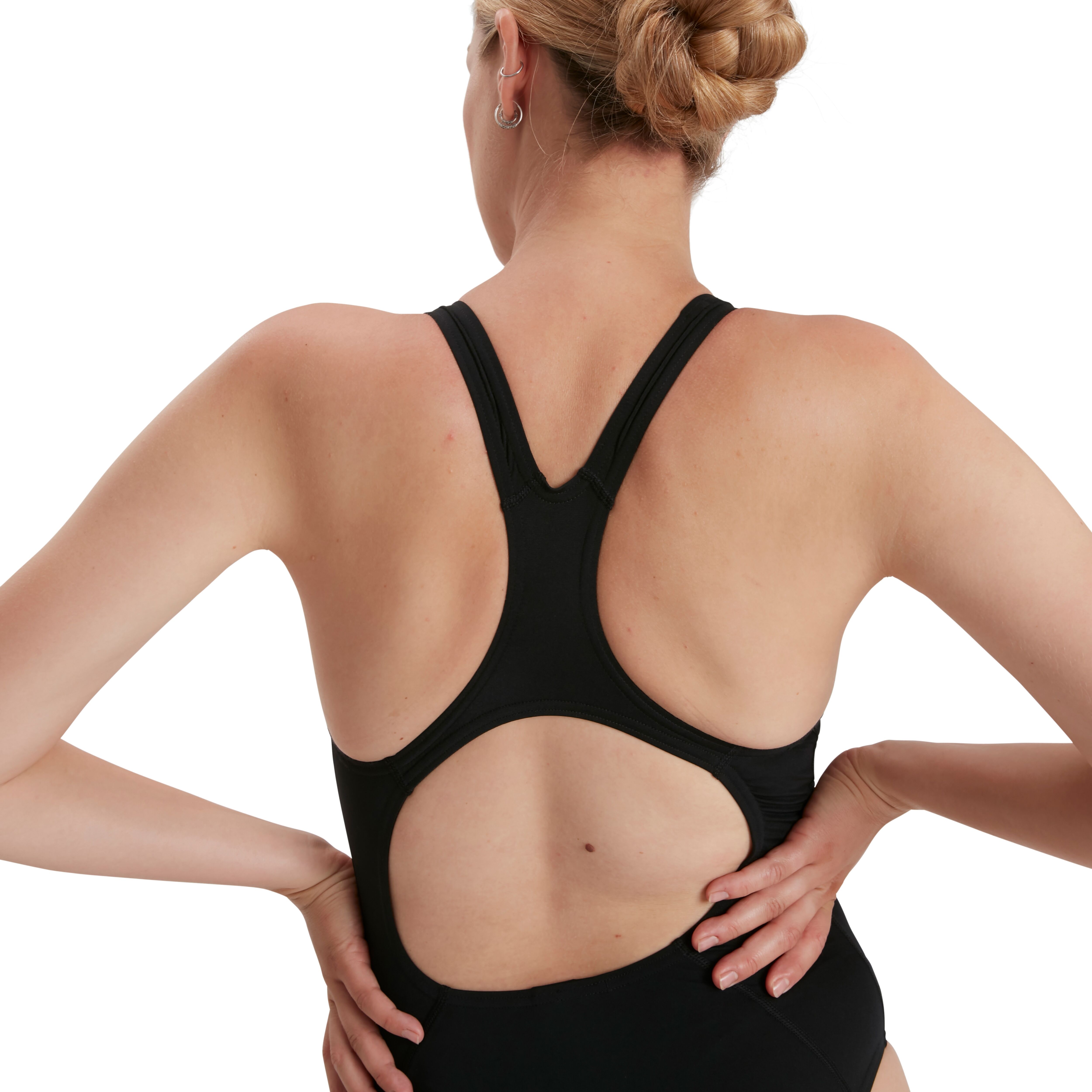 Badeanzug SPEEDO "Eco Speedo", Damen, Gr. 36, N-Gr, schwarz, Obermaterial: 100% Polyester. Futter: 100% Polyester, Badeanzüge Badeanzug, schnell trocknend, aus Endurance+ Material, chlorbeständig schwarz 36, N-Gr