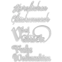 Stanzschablonen-Set "Schriftzüge I", 3 Stück