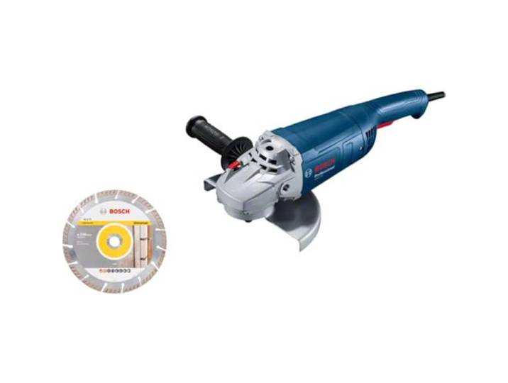 Bosch PRO Meuleuse angulaire GWS 20-230 P Grande légèreté et performances élevées : meuleuse angulaire de 230 mm compacte avec PROtection switch (interrupteur homme