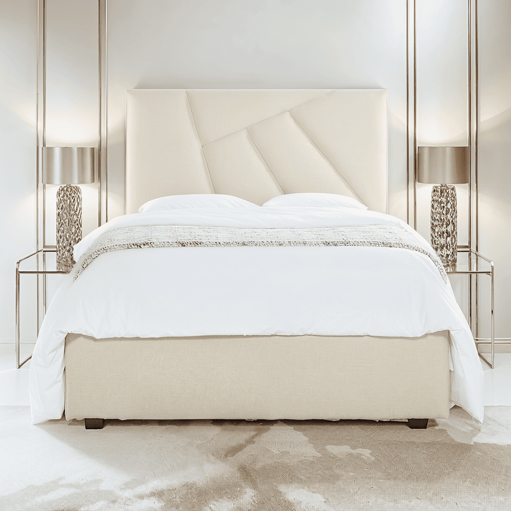 Madeline Luxury Natural Textured Abstract Geometric Bed, Super King